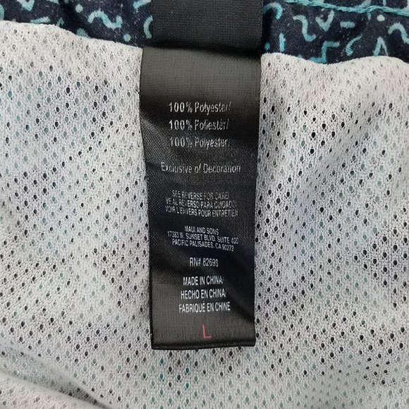 Maui & Sons Mens Swim Trunks Large Blue Board Surf Shorts Hawaiian Tropical - Picture 5 of 6